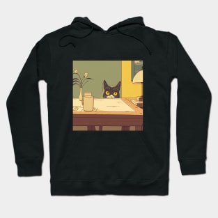 Cat peaking under the table Hoodie